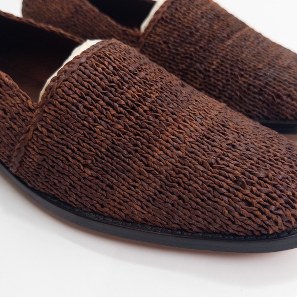 Cole Haan Resort Loafers Men's 10M Brown Woven Leather Artisan Slip On Shoes